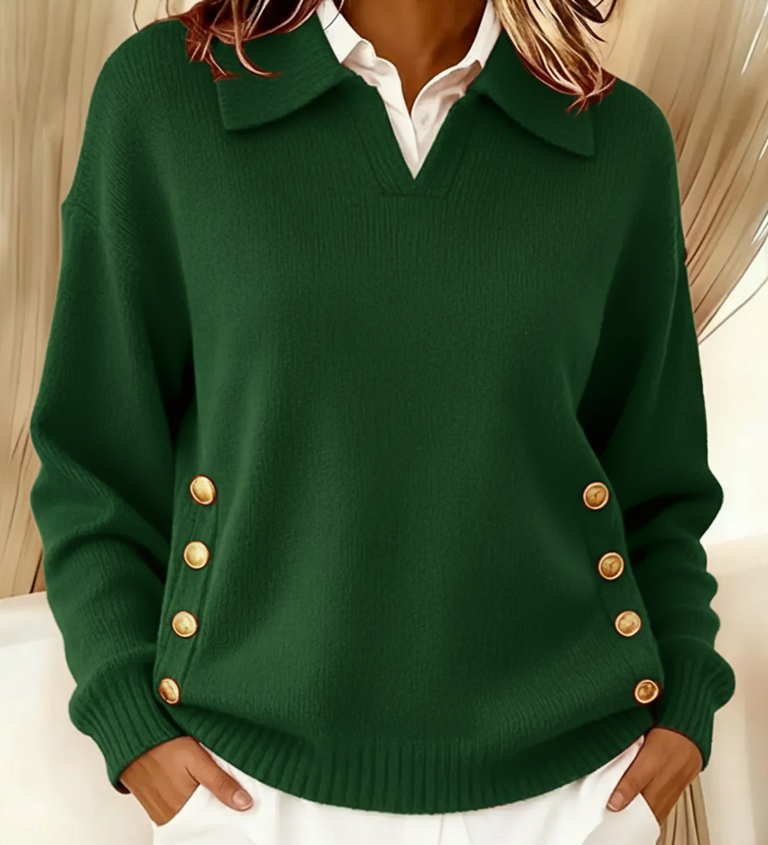 Giovanna™ | Maglione con collo polo e bottoni