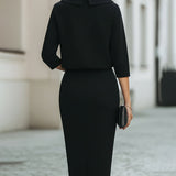 Set Donna – Con Collo a Barchetta, Lunghezza Midi, Adatto per Primavera e Estate, Casual per Uso Quotidiano