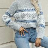 Maglione da donna in maglia Fair Isle – Pullover morbido fantasia per vestirsi comodamente in inverno