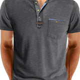 Varel | T-shirt elegante con colletto rotondo e tasca