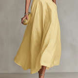 Abito in lino giallo monospalla da donna - Elegante e luminoso