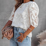 Camicetta in chiffon con maniche a sbuffo da donna