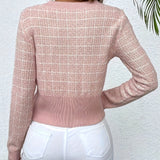 Donna - Cardigan a quadri - Chiusura con bottoni