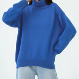 Maglione oversize da donna a collo alto – maglia invernale morbida per stratificare ogni giorno