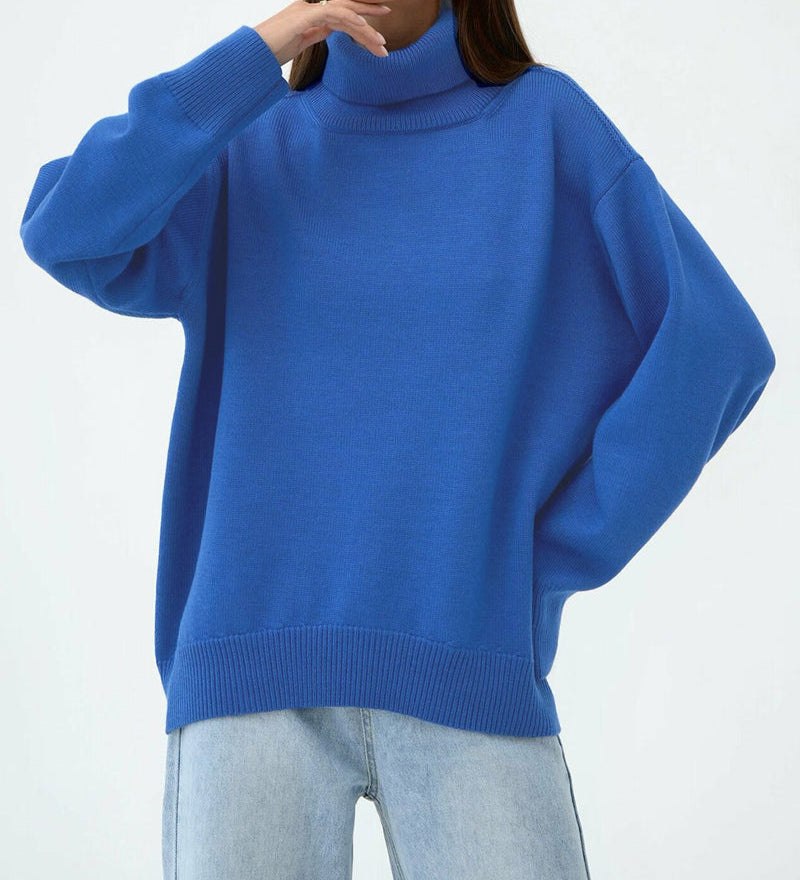 Maglione oversize da donna a collo alto – maglia invernale morbida per stratificare ogni giorno