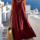 Abito donna ampio casual con collo rotondo
