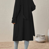 Trench lungo ed elegante in misto cotone da donna - perfetto per l'uso quotidiano