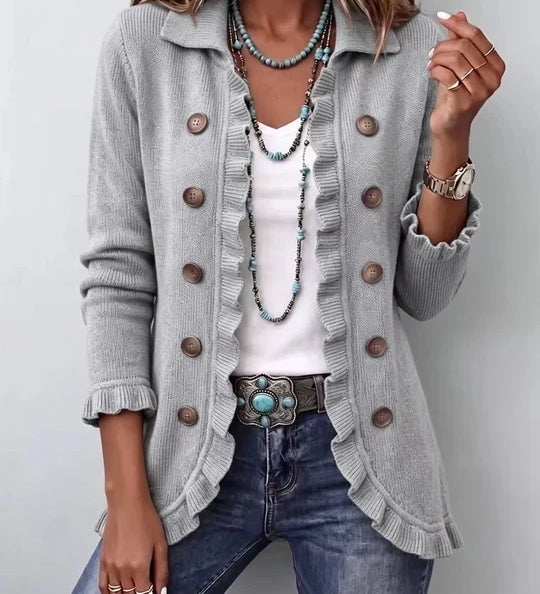 Cinzia™ | Giacca con broderie floreali e volant