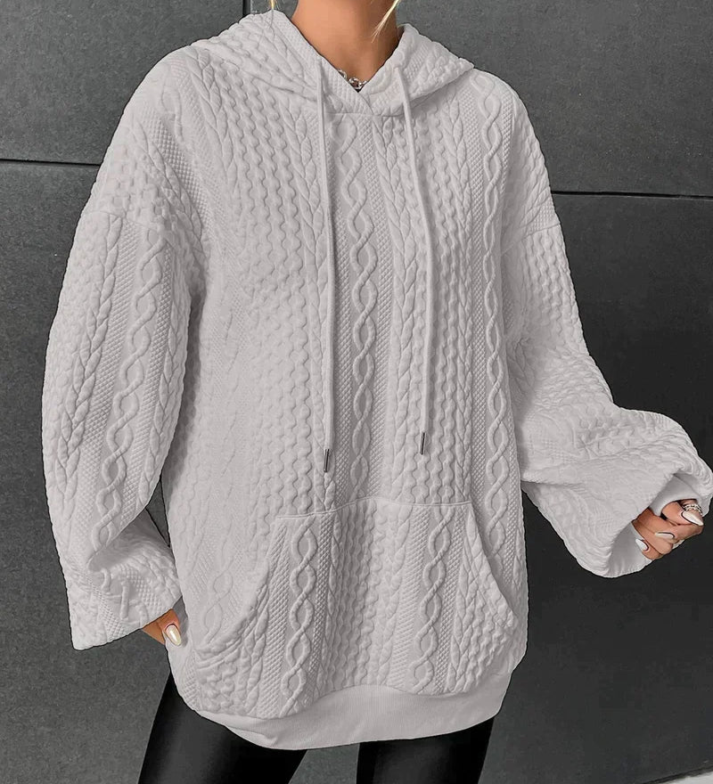 Maglione oversize con cappuccio da donna – Comodo, rilassato, con coulisse, casual, caldo, quotidiano