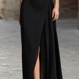 Abito Maxi A-Line per Donne – Con Collo Halter e Spacco per Uso Estivo
