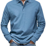 Varel | Camicia Poloshirt Casual a Maniche Lunghe