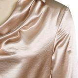 Blusa Femminile Sottile – Con Collo Drappeggiato, Adatta per Lavoro e Uso Quotidiano