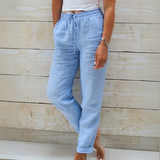 Pantaloni estivi casual eleganti da donna - leggeri, traspiranti, comodi