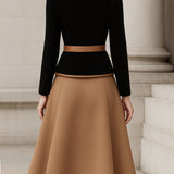 Set Dames Scolpito – Blazer e Gonna Midi A-Line per Lavoro e Uso Quotidiano