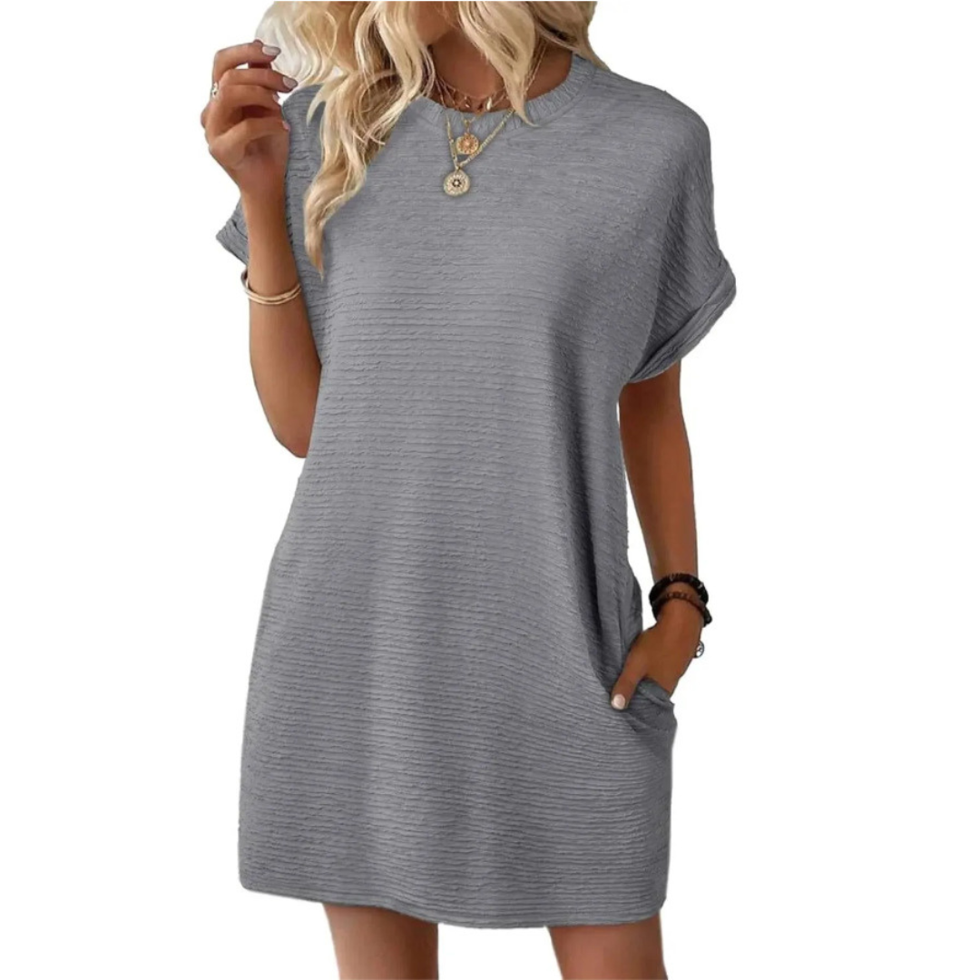 Abito A-line da Donna – Casual per Uso Estivo, Con Collo Rotondo e Senza Chiusura