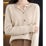 Cardigan di Lusso in Lana Merino e Cashmere per Donna – Maglia Invernale Elegante con Scollo a O