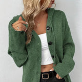 Donna - Cardigan con cappuccio - Maglia calda moderna
