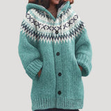 Donna - Cardigan a maglia grossa - Stile Fair Isle