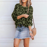 Donna - Maglione casual con moderna stampa animalier