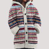 Donna - Cardigan a maglia grossa - Stile Fair Isle