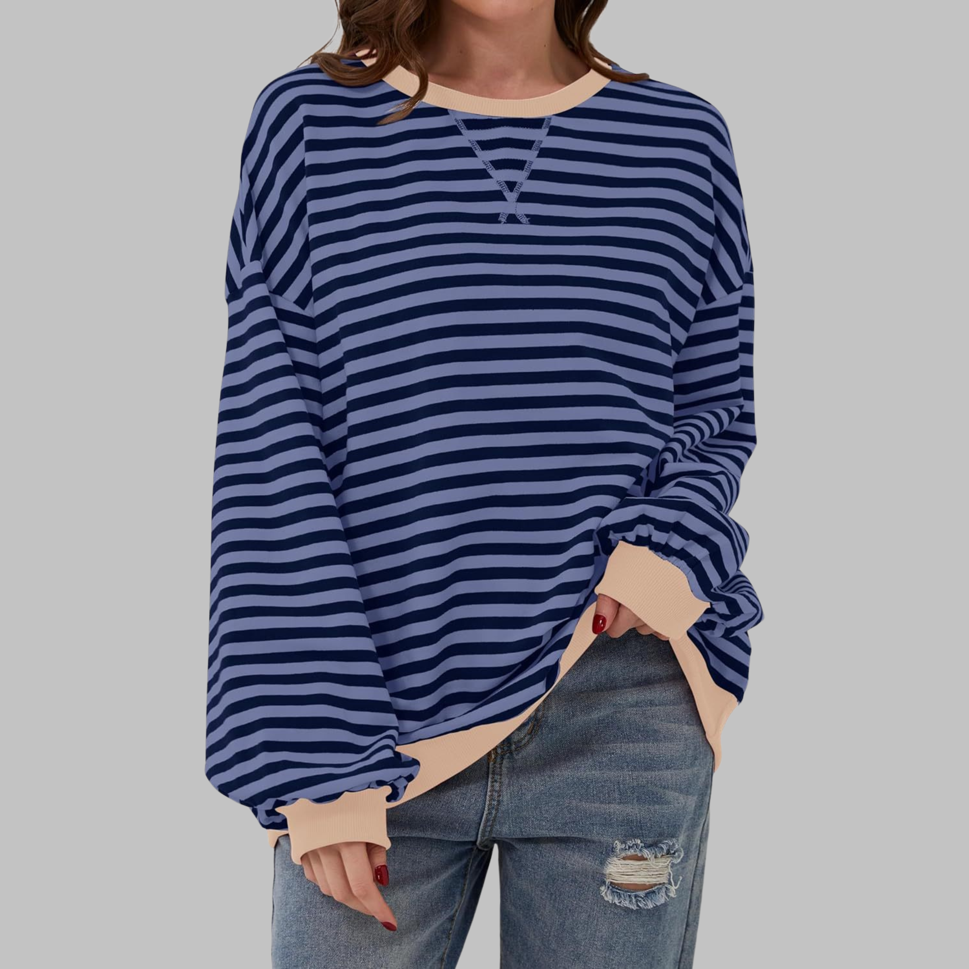 Felpa Oversized da Donna – Casual, Con Maniche Lunghe, Collo Rotondo, Adatta per Uso Quotidiano