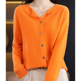 Cardigan di Lusso in Lana Merino e Cashmere per Donna – Maglia Invernale Elegante con Scollo a O
