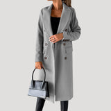 Donna - Cappotto invernale lungo - stile doppiopetto