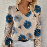 Donna - Maglia con motivo floreale - Maglieria alla moda