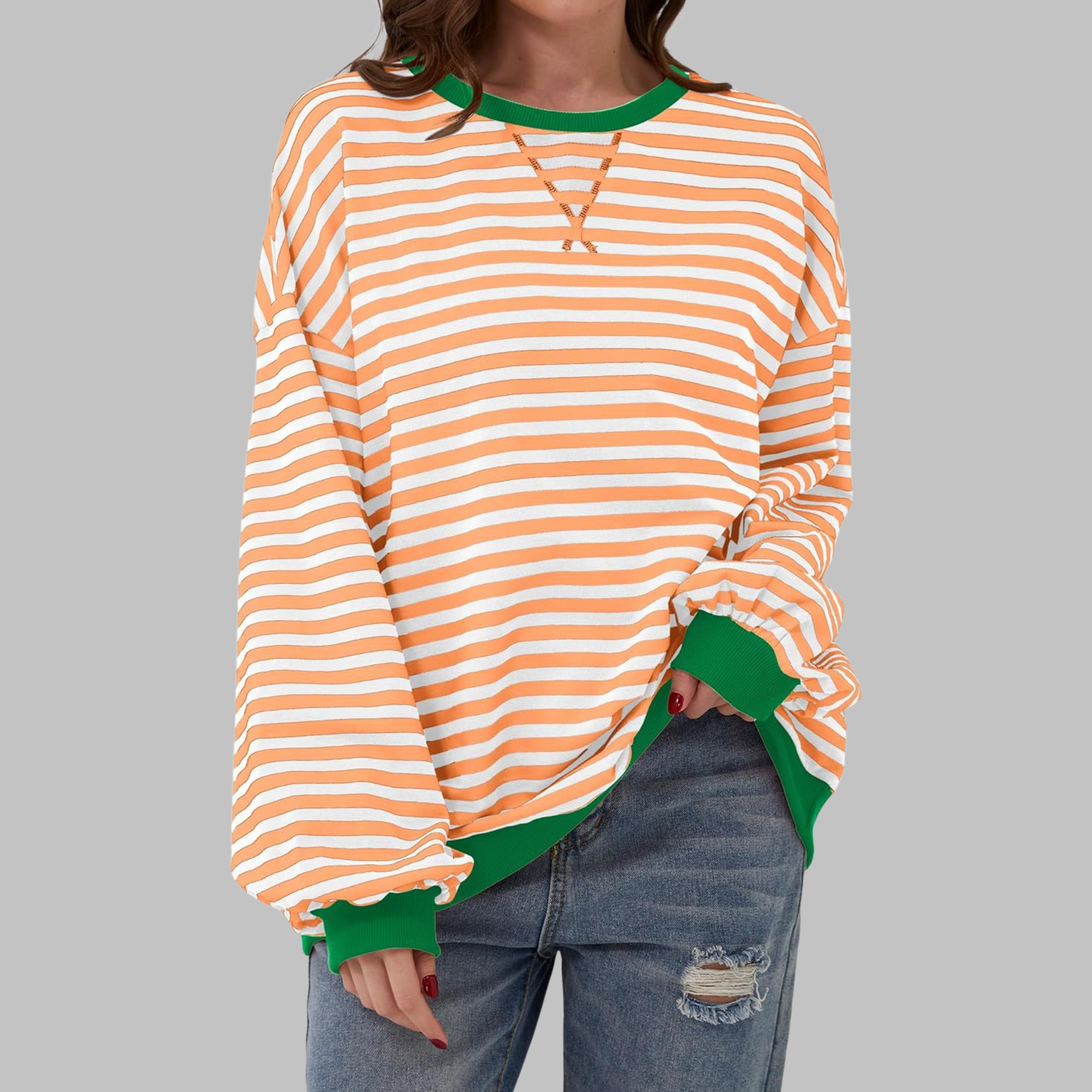 Felpa Oversized da Donna – Casual, Con Maniche Lunghe, Collo Rotondo, Adatta per Uso Quotidiano
