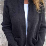 Cardigan da donna in morbido cotone lavorato a maglia - Stratificazione leggera