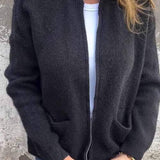 Cardigan da donna in morbido cotone lavorato a maglia - Stratificazione leggera