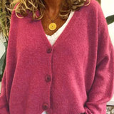 Donna - Cardigan con scollo a V e bottoni sul davanti