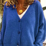 Donna - Cardigan con scollo a V e bottoni sul davanti