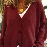 Donna - Cardigan con scollo a V e bottoni sul davanti