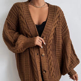 Donna - Cardigan in maglia a cavi - Maglieria accogliente