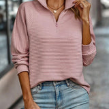 Maglione Slim Fit Donna – Collo a V con Zip, Adatto per Uso Casual e Quotidiano