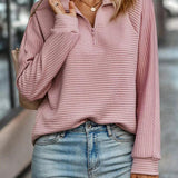 Maglione Slim Fit Donna – Collo a V con Zip, Adatto per Uso Casual e Quotidiano