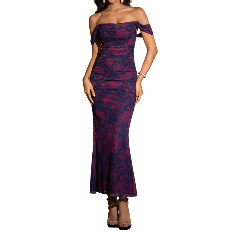 Abito Scollo Asimmetrico per Donna – Adatto per Occasioni Festive, Con Spallina e Dettagli in Corsetto
