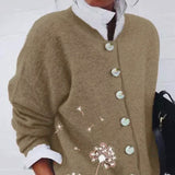 Donna - Cardigan in maglia con stampa dente di leone