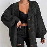 Donna - Cardigan in maglia a cavi - Maglieria accogliente
