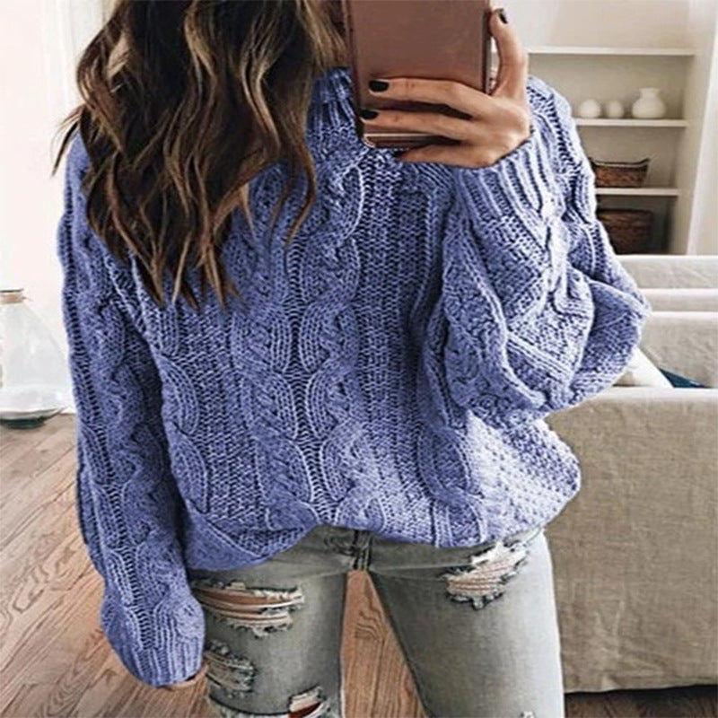 Donna - Maglia a maglia grossa - Design a cavi di tendenza