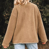 Donna - Giacca Sherpa Teddy - Stile con bottoni frontali.