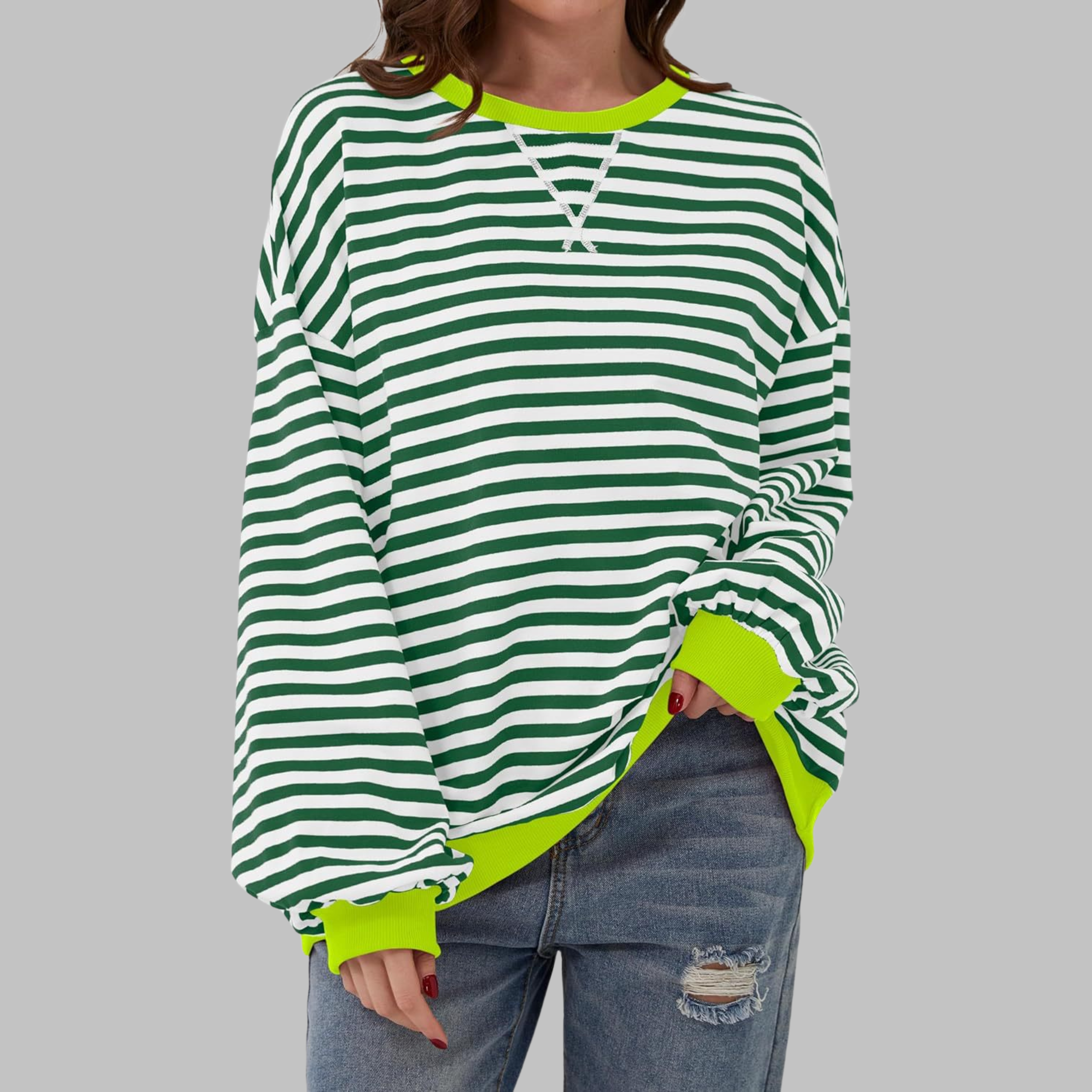 Felpa Oversized da Donna – Casual, Con Maniche Lunghe, Collo Rotondo, Adatta per Uso Quotidiano