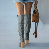 Donna - Stivali al ginocchio - Tacco a Blocco Slouchy
