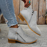 Cristina™ | Stivaletto in camoscio con zip laterale