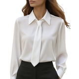 Blusa Scollo V Sottile – Con Bottoni, Adatta per Lavoro e Uso Quotidiano