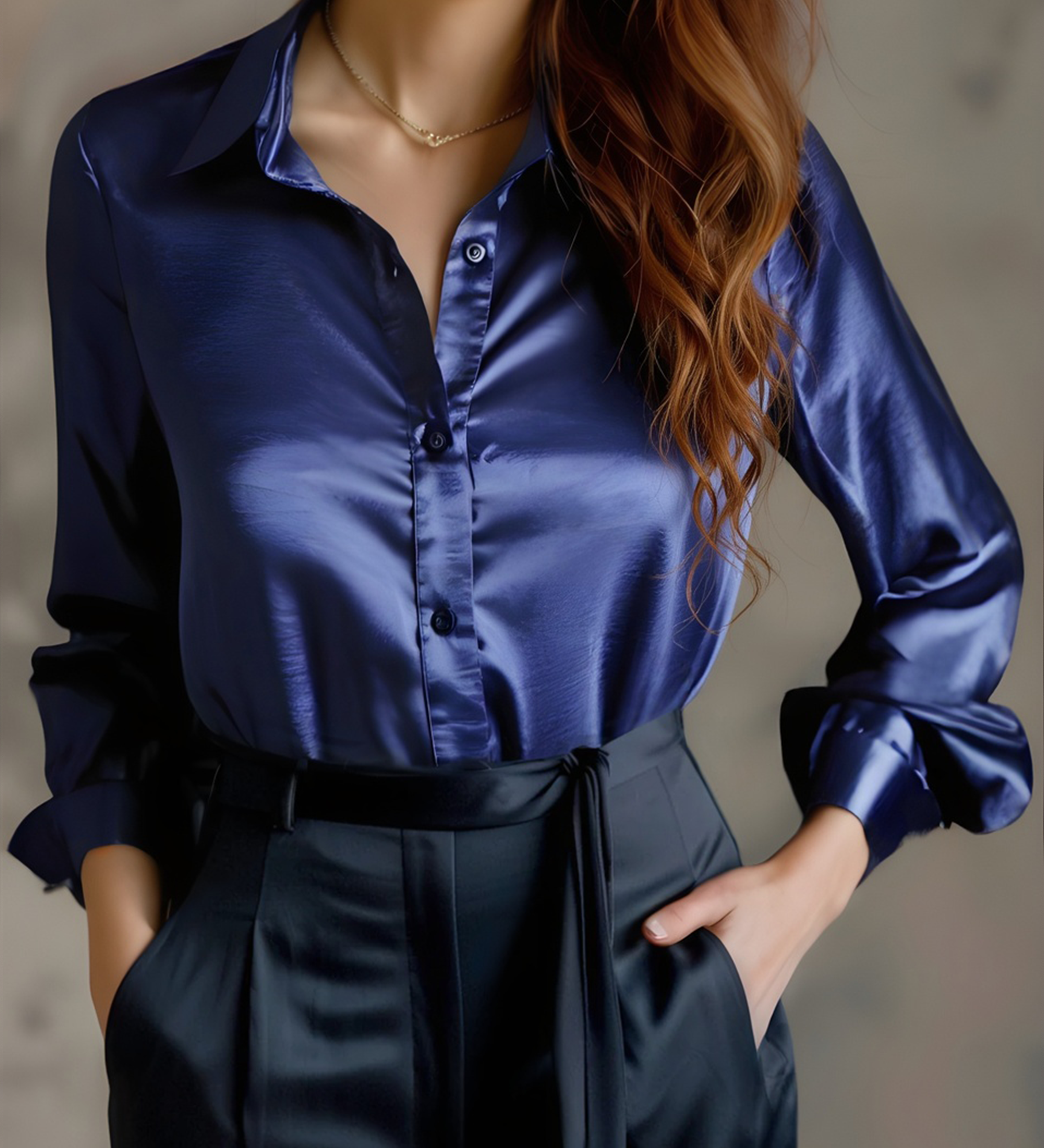 Blusa Donna Sottile – Con Maniche Lunghe, Adatta per Lavoro e Uso Quotidiano
