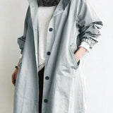 Trench Coat Slim Fit Donna – Impermeabile con Cappuccio, Adatto per Primavera e Autunno