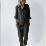 Tuta Slim Fit da Donna – Adatta per Uso Casual e Quotidiano, Con Zip e Vita Elastica