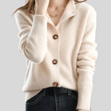 Cardigan da donna in misto lana – Maglia morbida con scollo a V e bottoni sul davanti
